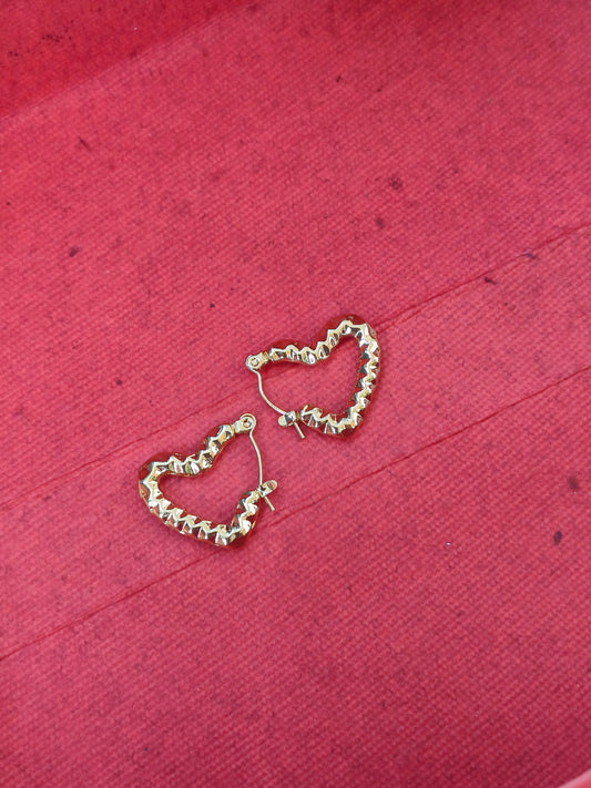 Gold-Tone Anti-Tarnish Heart Hoops | Lightweight Everyday Earrings