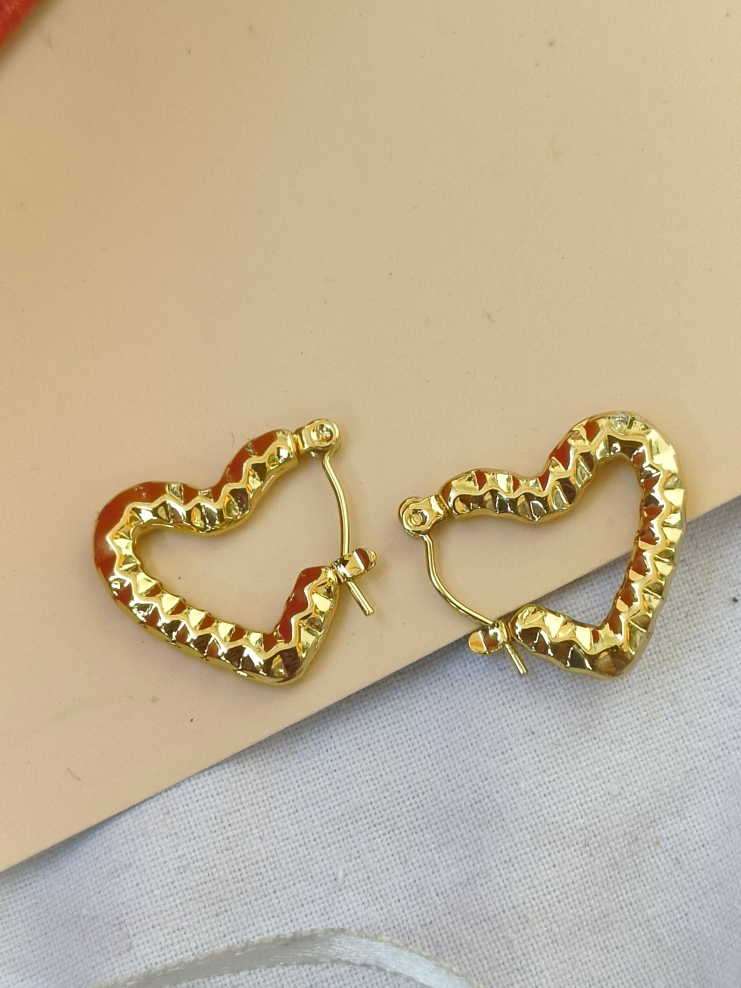 Gold-Tone Anti-Tarnish Heart Hoops | Lightweight Everyday Earrings