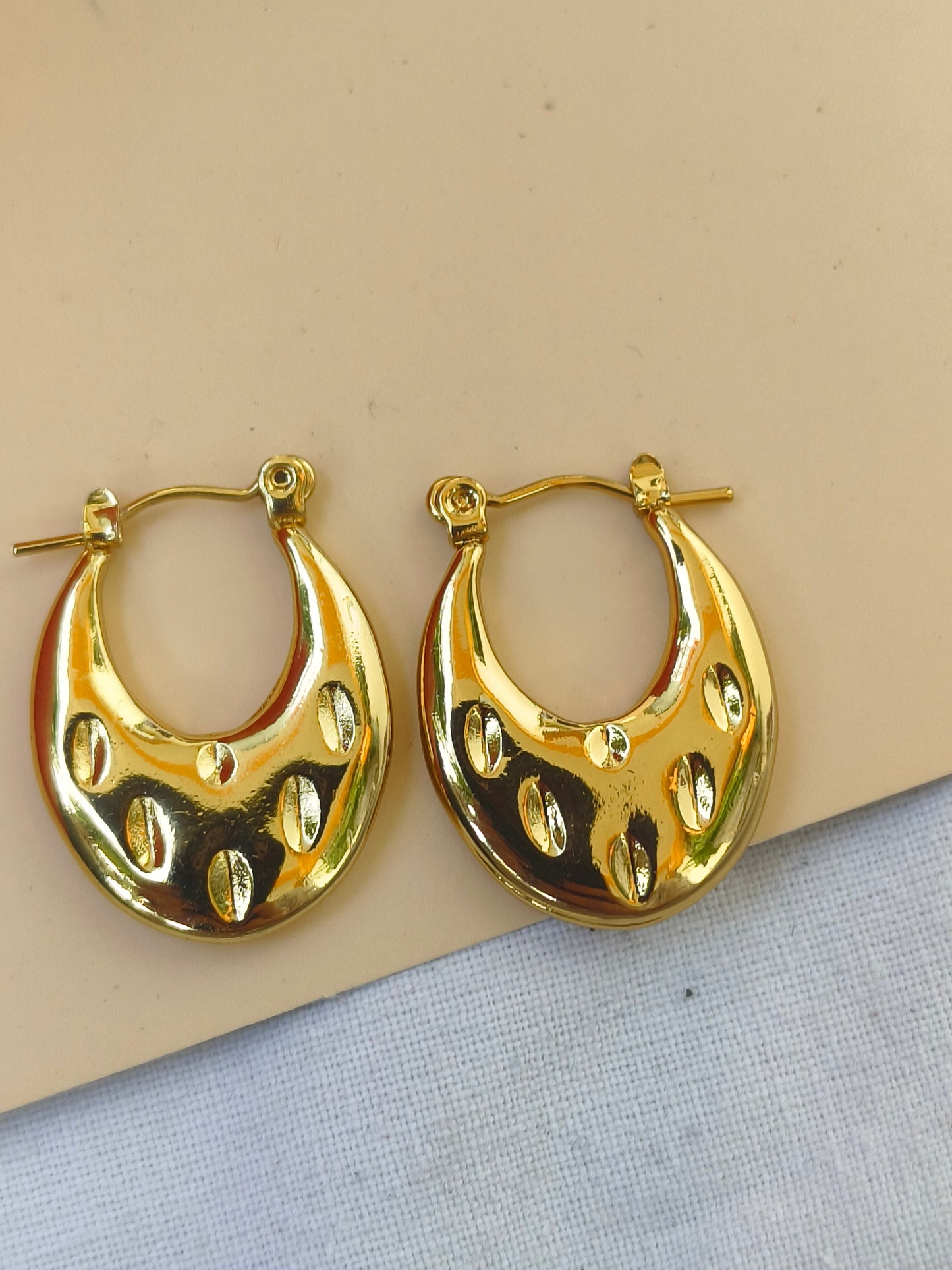 Bold Gold Anti-Tarnish Crescent Hoops | Statement Earrings