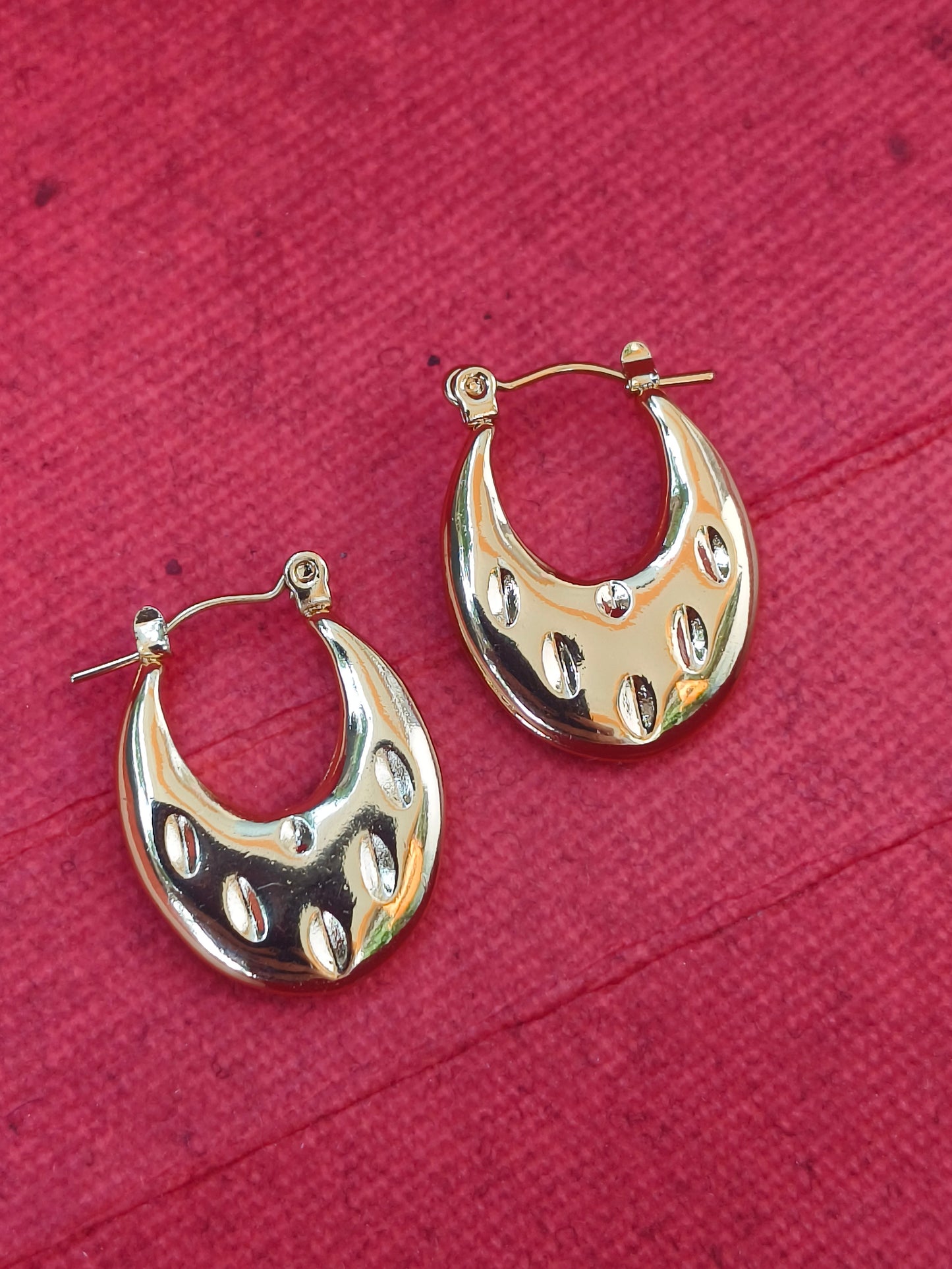 Bold Gold Anti-Tarnish Crescent Hoops | Statement Earrings