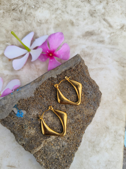 Golden Hoop Earrings | Trendy Statement Hoops
