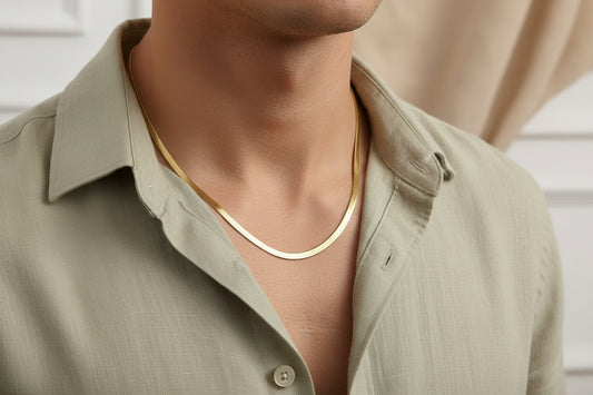 21 Inch Snake Chain Necklace – Unisex Waterproof Anti-Tarnish Stainless Steel | Minimal Gold Flat Chain