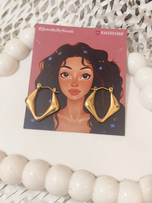 Golden Hoop Earrings | Trendy Statement Hoops