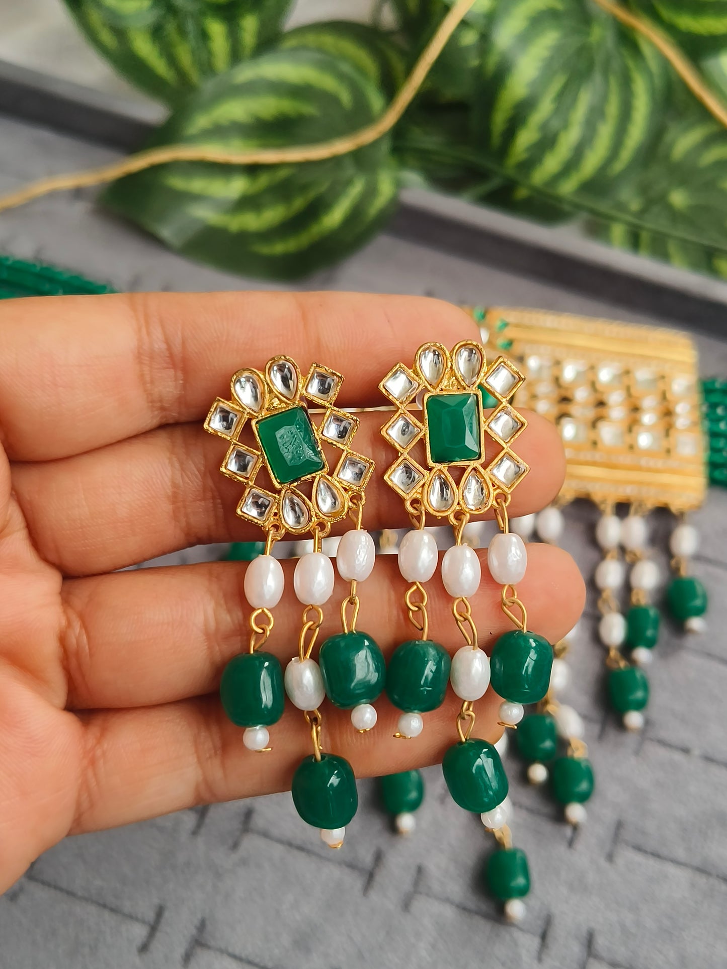 BEAUTIFUL GREEN RAJASTHANI AAD NEACKLACE