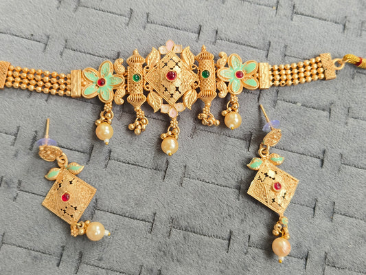 RAJWADI MINIMAL CHOKAR SET