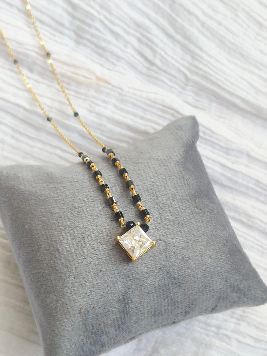 Square Cut American Diamond Minimal Mangalsutra