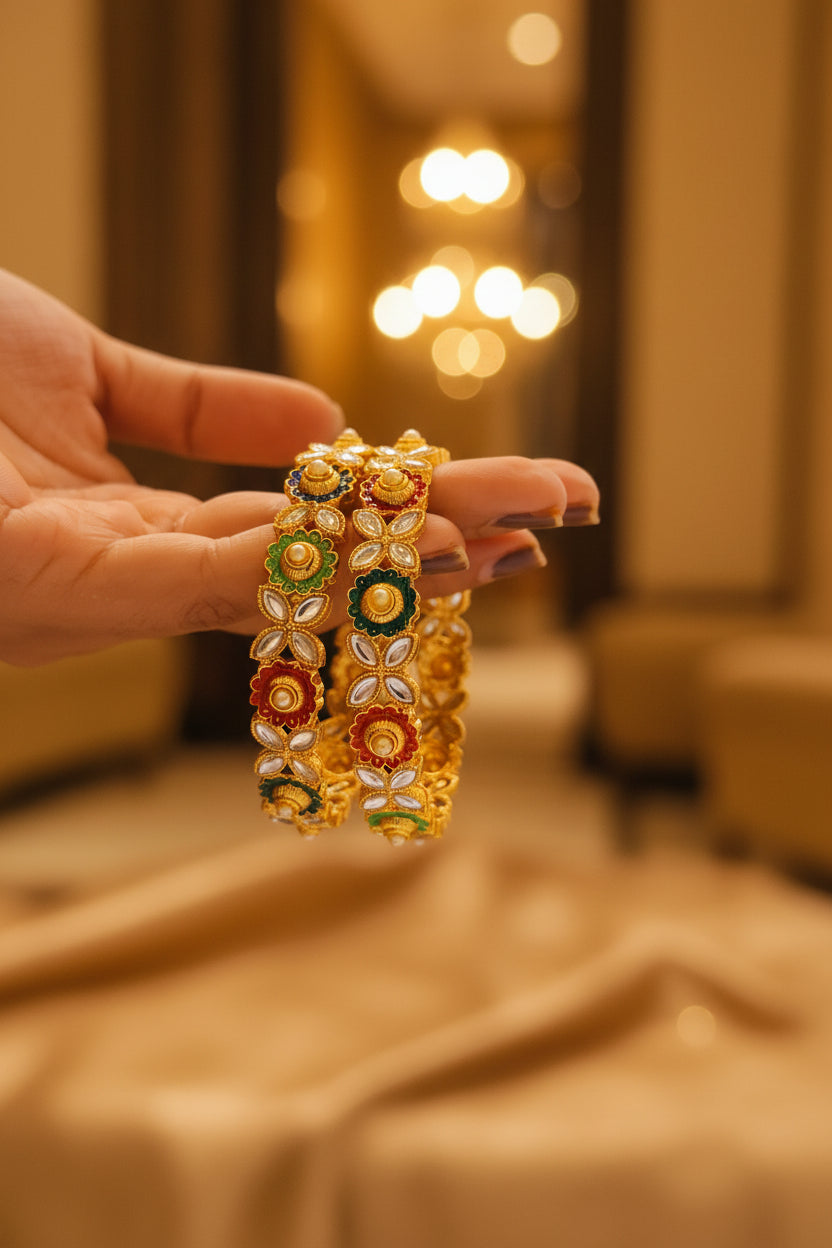 MULTICOLOR FLOWER BANGLES RB11