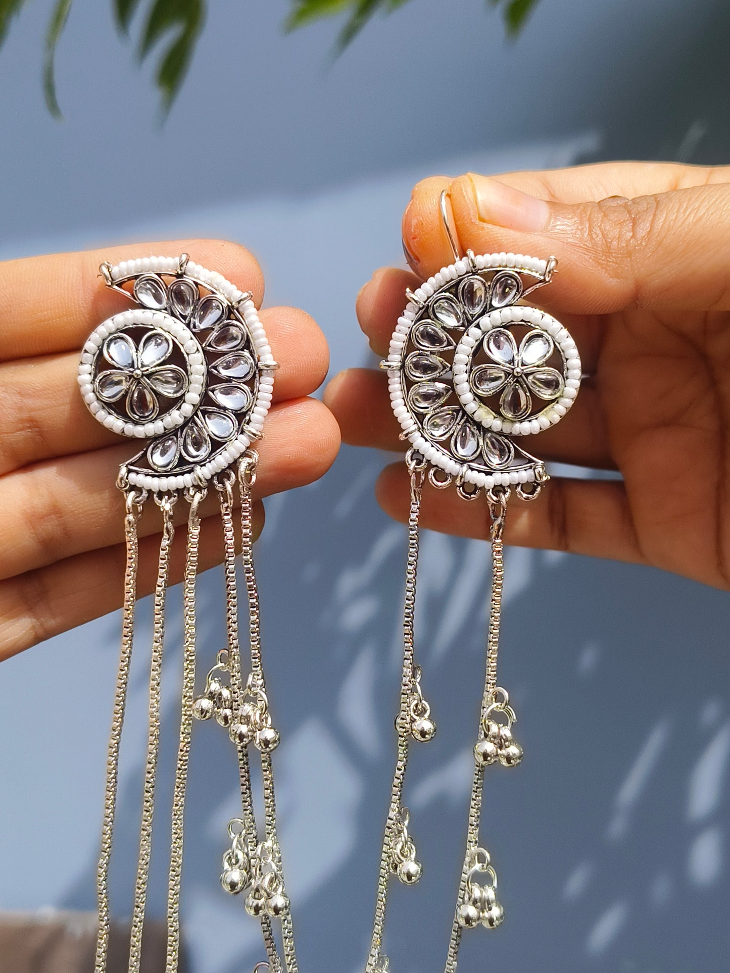 Silver Kashmiri Dual  Earrings