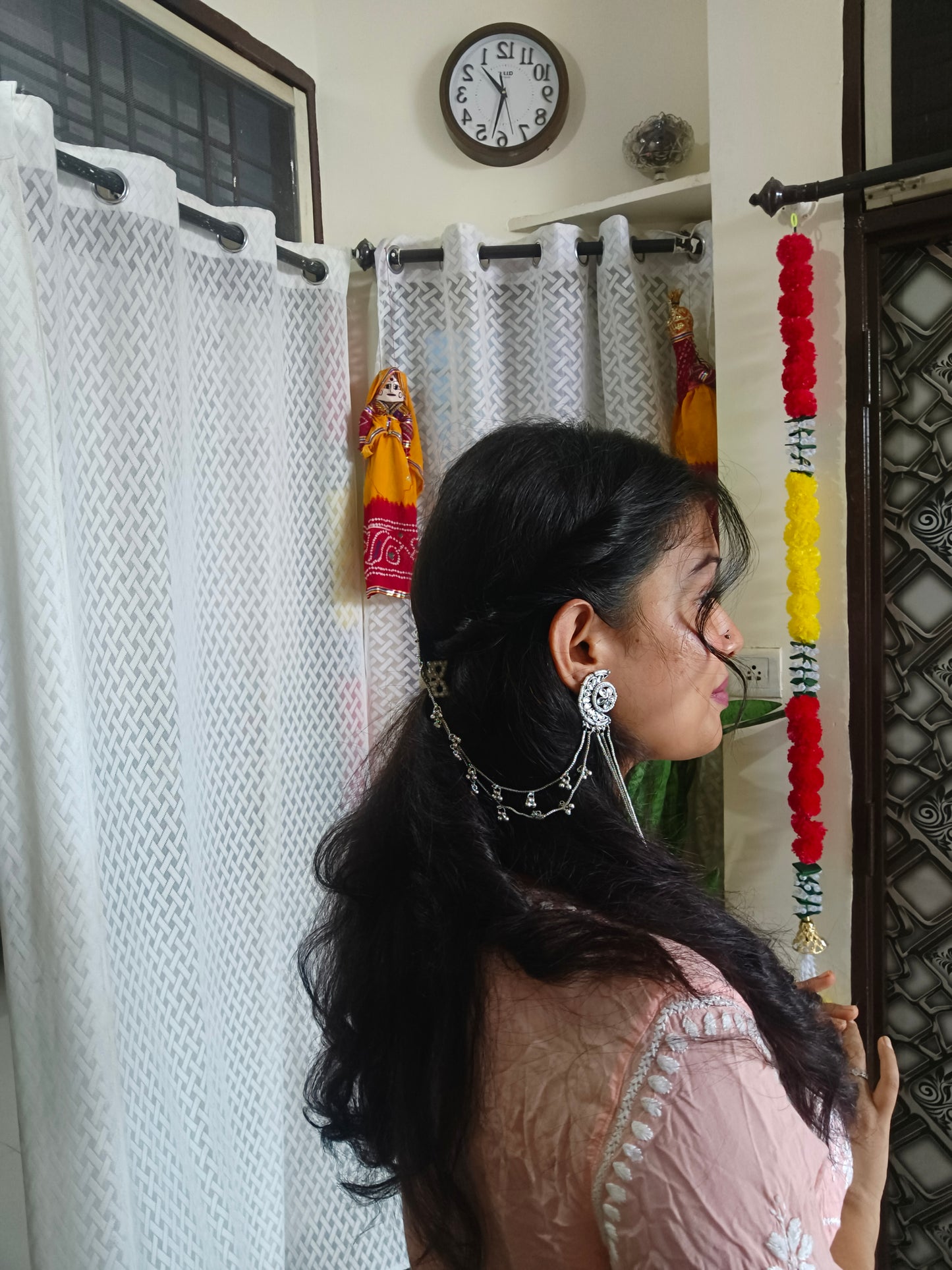 Silver Kashmiri Dual  Earrings