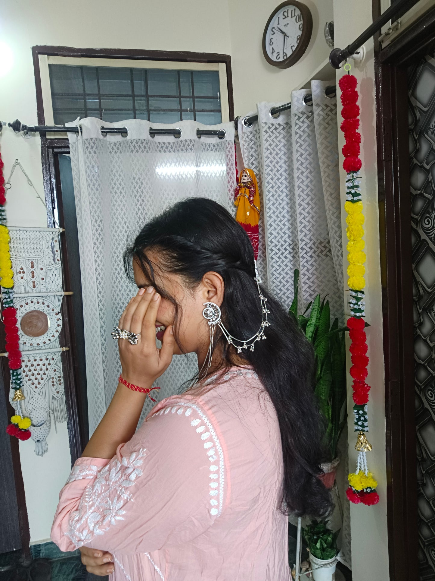 Silver Kashmiri Dual  Earrings