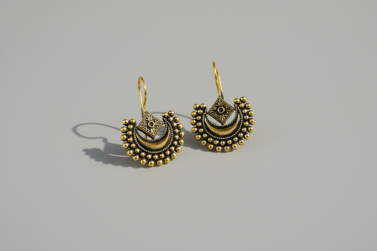 Oxidised gold Earrings | Traditional Boho Ethnic Design
