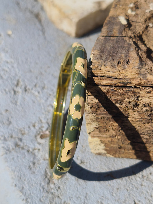 JewellsBySwati Gold Plated White Enamel Bracelet for Women | Crystal Studded Designer Kada