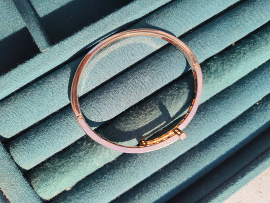 Anti-Tarnish Rose Gold Crystal H Design Bangle Bracelet
