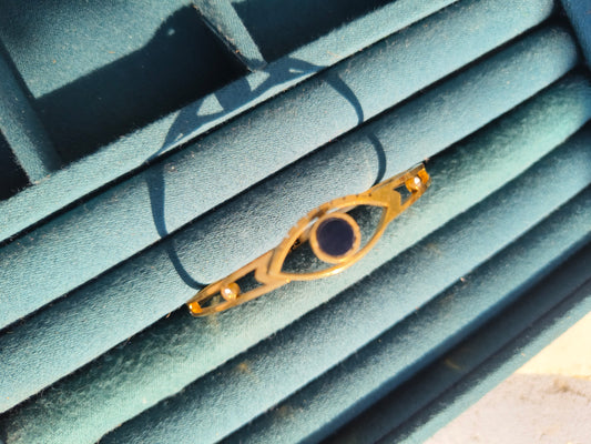 Anti-Tarnish Gold Plated Evil Eye Bracelet with Blue Stone
