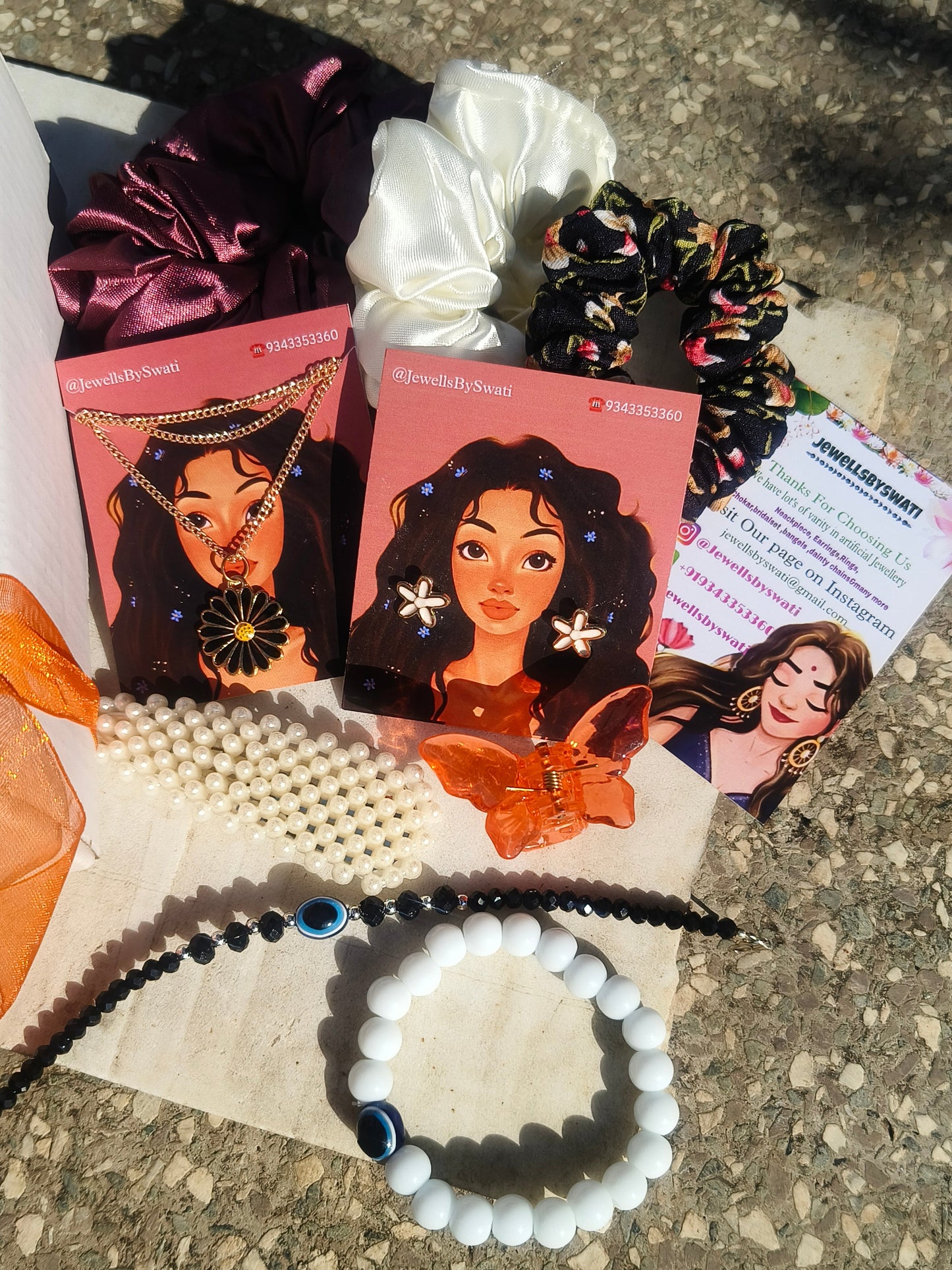 JewellsBySwati Premium Women’s Gift Hamper | Jewellery, Scrunchies, Bracelets & Hair Accessories | Perfect Gift for Her