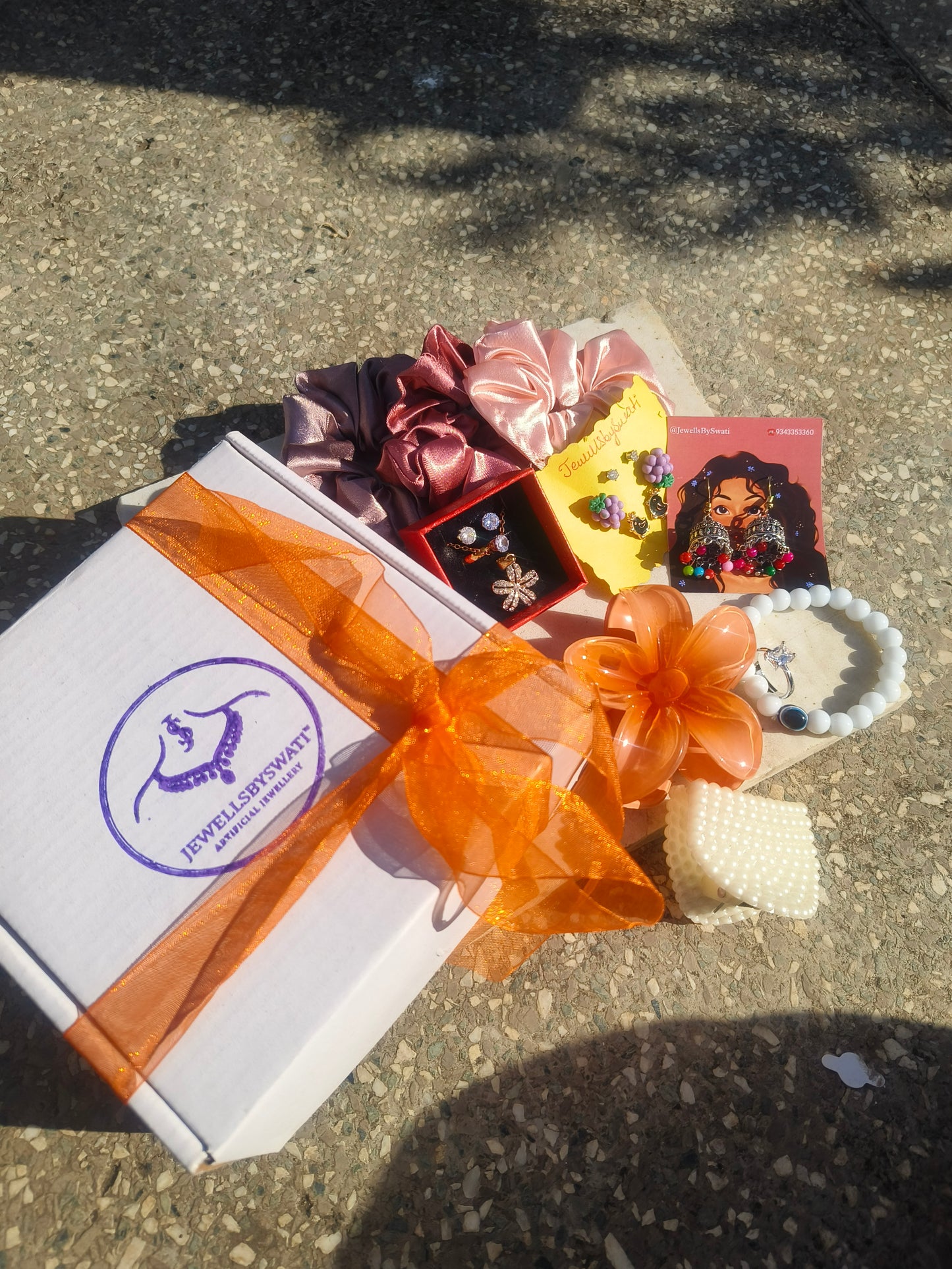 JewellsBySwati Premium Jewellery & Accessories Gift Hamper for Women | Earrings, Scrunchies, Bracelets & Hair Accessories