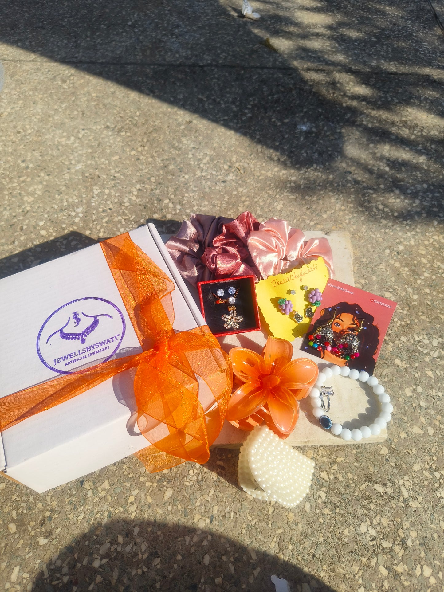 JewellsBySwati Premium Jewellery & Accessories Gift Hamper for Women | Earrings, Scrunchies, Bracelets & Hair Accessories