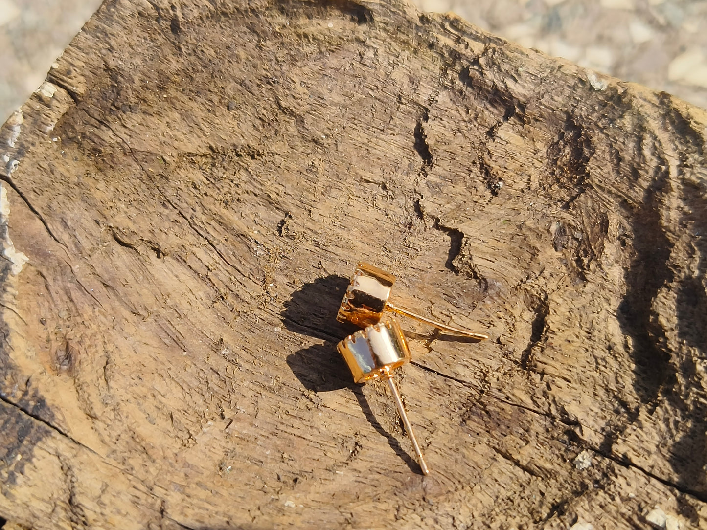 Gold Plated AD Round Stud Earrings | Anti-Tarnish Sparkling Party Wear Earrings