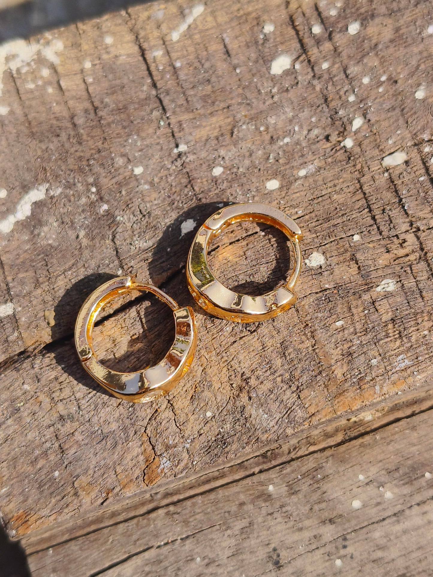 Chunky Gold Finish Hoop Earrings with American Diamonds | Modern Statement Hoops for Women