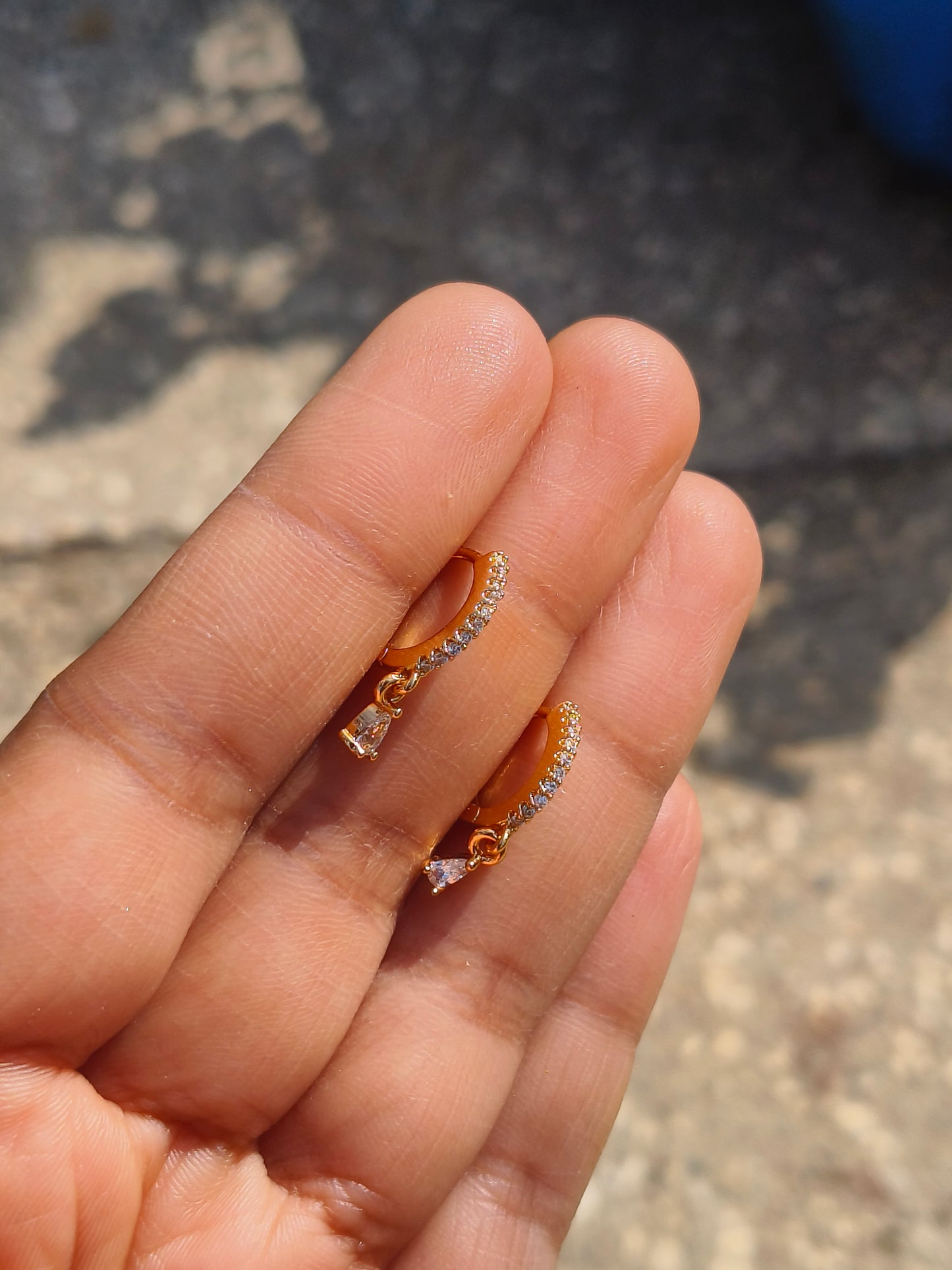 American Diamond Slim Drop Earrings for Women | Anti Tarnish AD Minimal Earrings