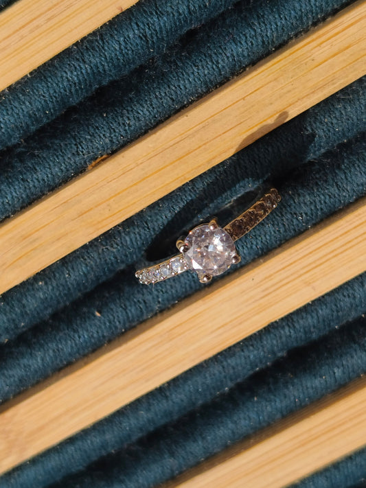 Silver AD Adjustable Ring for Women | American Diamond Infinity Ring | Anti-Tarnish Jewellery