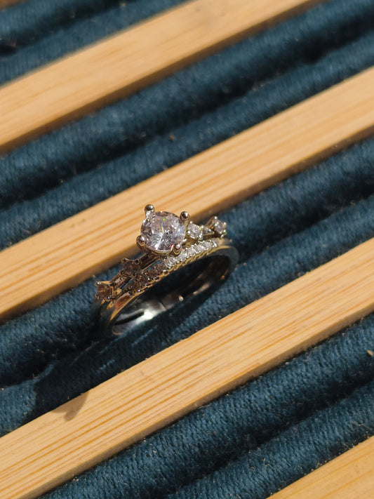 Classic Solitaire Zircon Ring | Anti-Tarnish Silver Finish