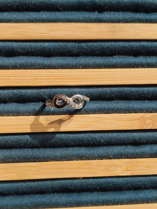 Gold Infinity Adjustable Ring for Women | Anti-Tarnish Crystal Ring | Minimal Everyday Jewellery