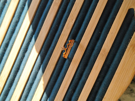 Crown Shape Gold AD Ring | Royal American Diamond Ring for Women