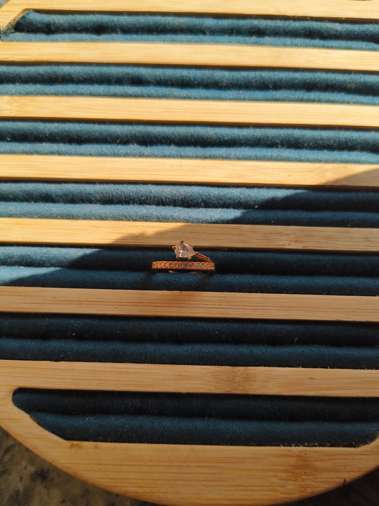 American Diamond Solitaire Style Open Ring for Women