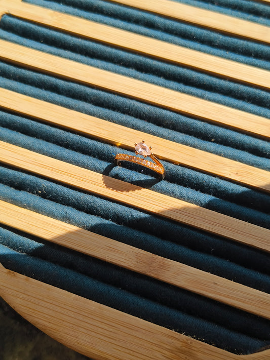 American Diamond Solitaire Style Open Ring for Women