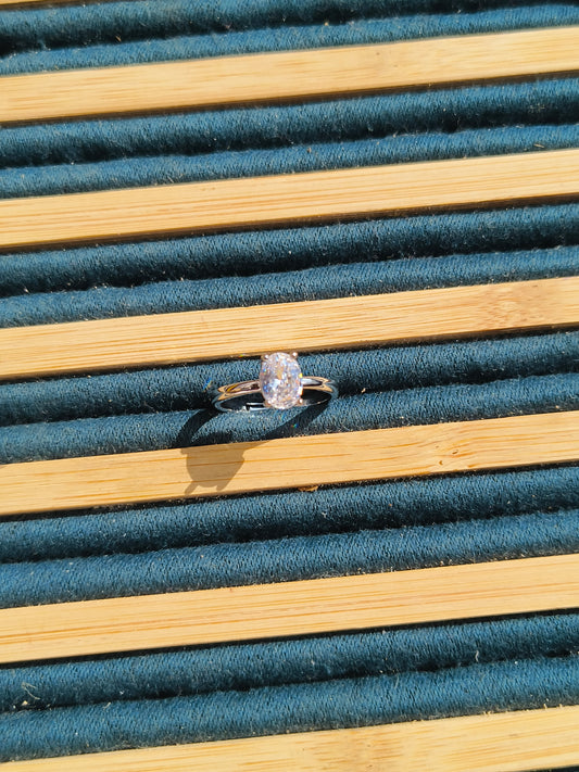 JEWELLSBYSWATI Classic CZ Solitaire Ring | Minimal Elegant Statement Ring