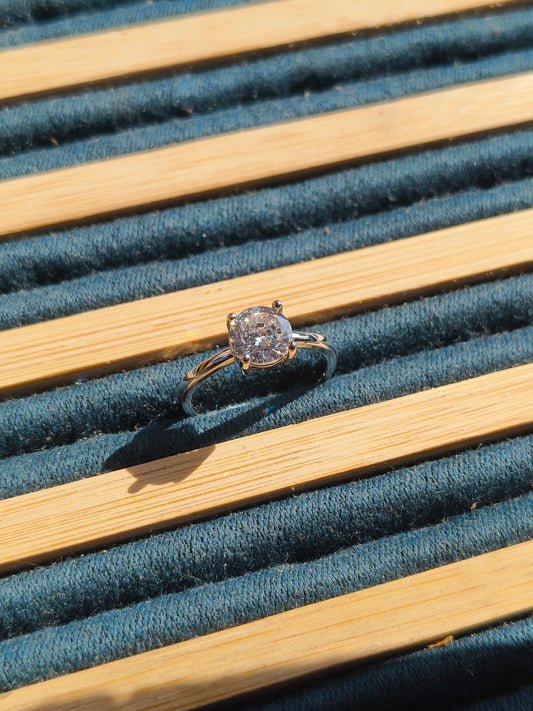 Round Cut CZ Solitaire Ring | Classic Minimal Statement Ring