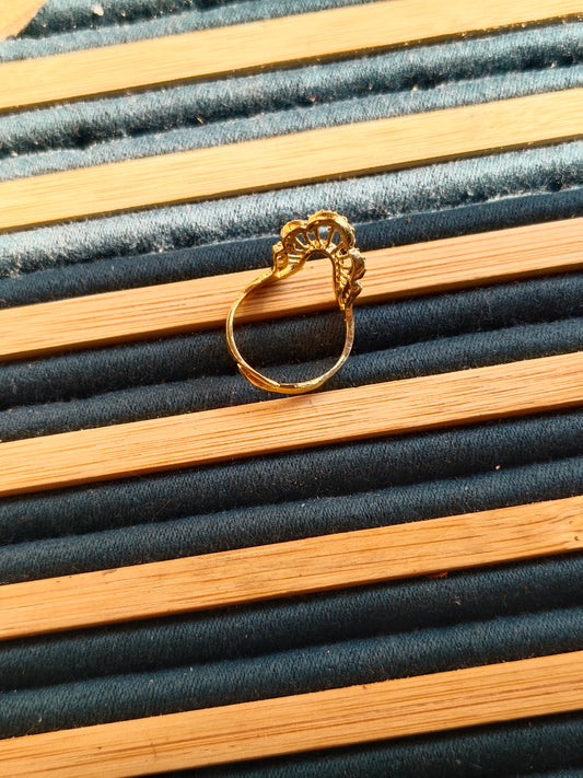 JEWELLSBYSWATI Gold Plated  Studded Adjustable Ring | Elegant Designer A-Ring