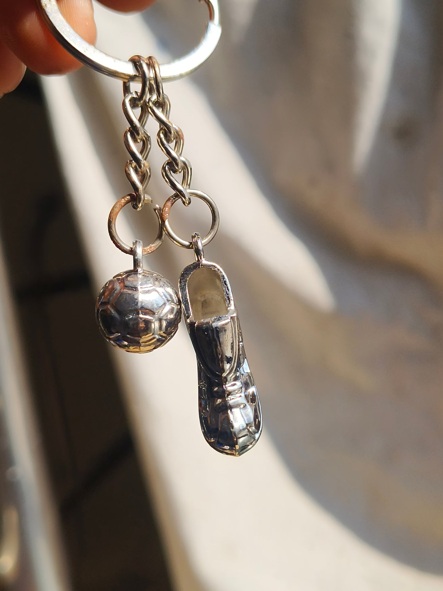 Football & Shoe Keyring | Sports Lover Metal Keychain | Soccer Ball Key Ring for Boys & Men