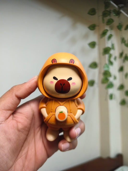 3 Mood Changing Capybara Hoodie Keychain | Cute Kawaii Animal Keyring | Flip Face Cartoon Keychain