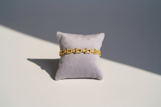 Gold Plated Crystal Link Bracelet for Women | Anti Tarnish Adjustable Chain Bracelet | Trendy Daily & Party Wear Jewellery