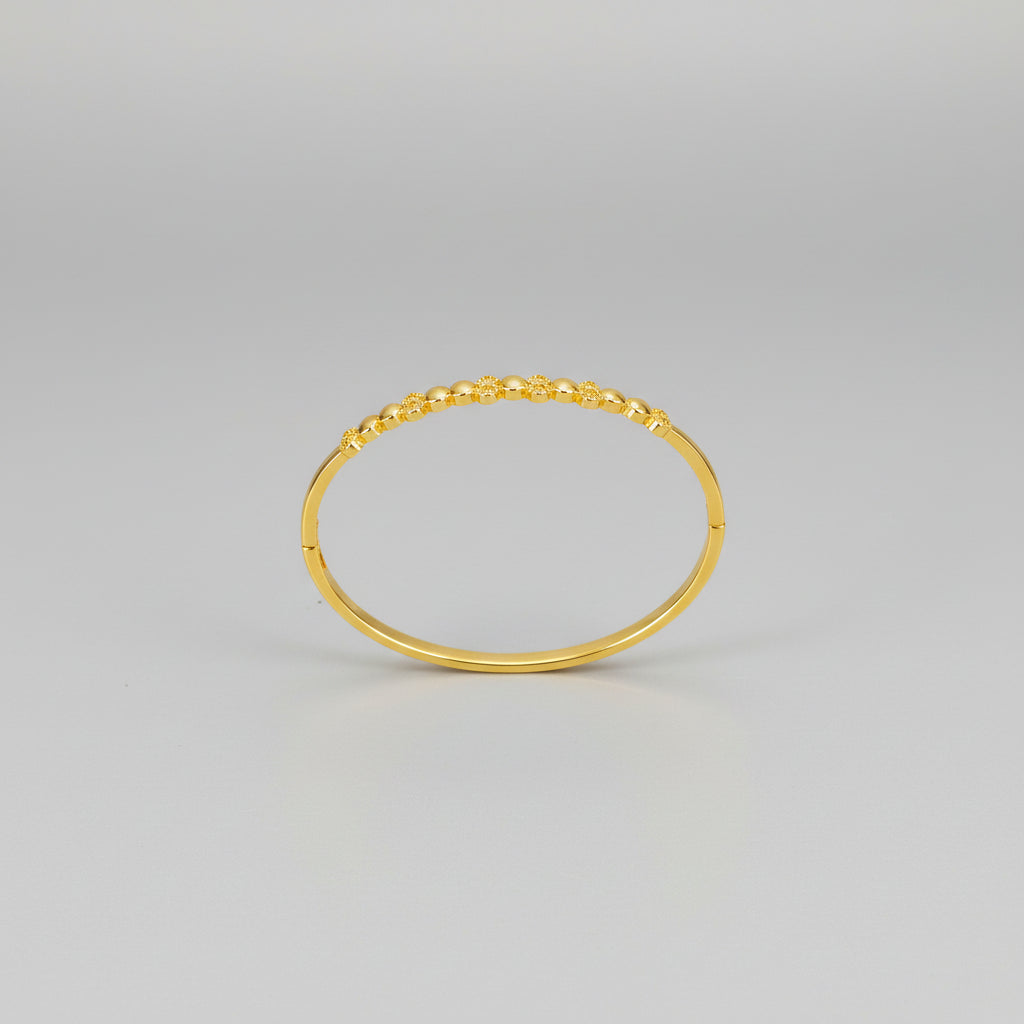 Beaded Pavé Gold Plated AD Bracelet for Women | Anti Tarnish American Diamond Designer Cuff Bracelet | Party Wear Kada