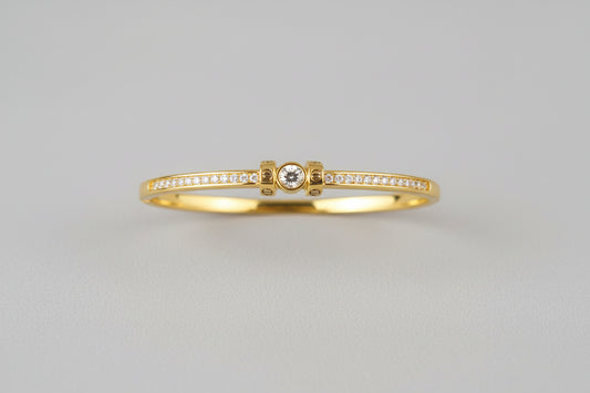 Minimal Screw Design Gold Plated AD Bracelet for Women | Anti Tarnish American Diamond Cuff Bracelet | Elegant Daily Wear Kada