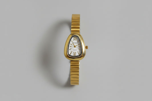 Elegant Gold Oval Dial Watch for Women | Minimal Classic Bracelet Wrist Watch