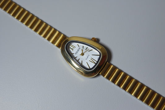 Elegant Gold Oval Dial Watch for Women | Minimal Classic Bracelet Wrist Watch