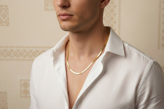 21 Inch Snake Chain Necklace – Unisex Gold Stainless Steel Waterproof Anti-Tarnish Flat Chain