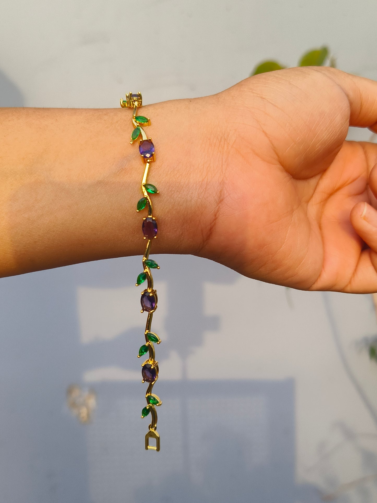 Purple &GreenTulip Bracelet