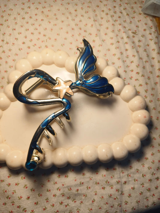 Silver Mermaid Big Hair Claw