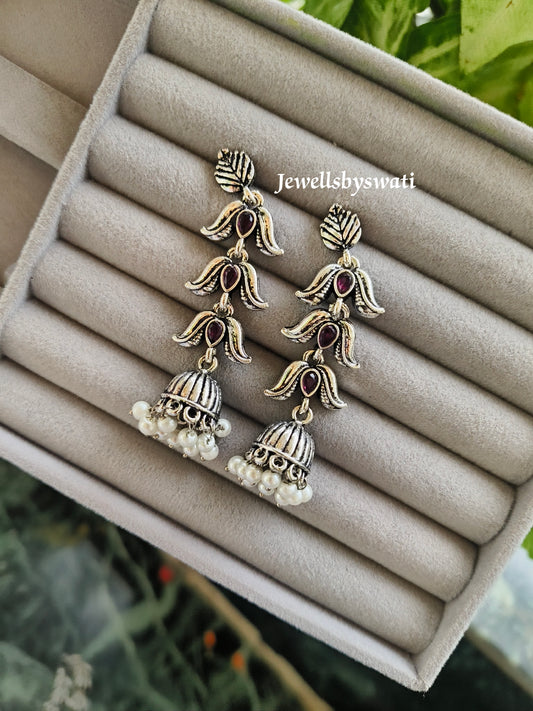 Pearl Drop Maroon earrings