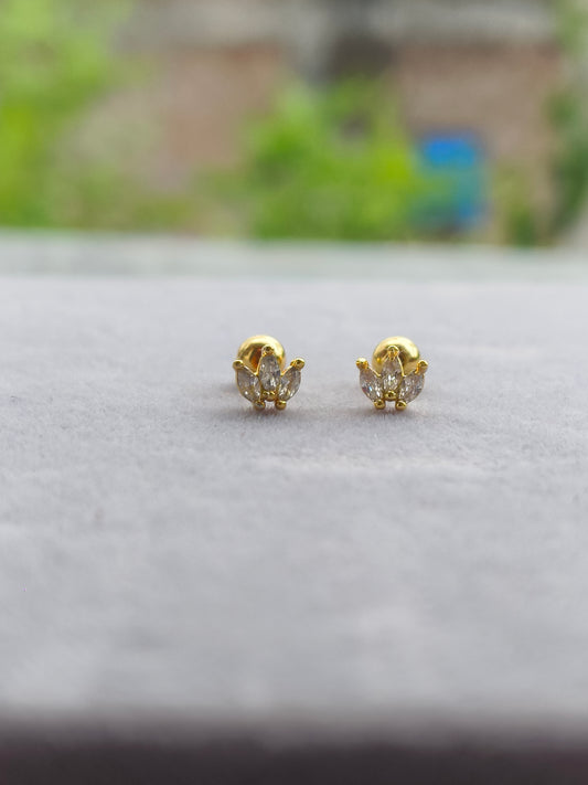 Ball Back Small Crown Studs |BB51