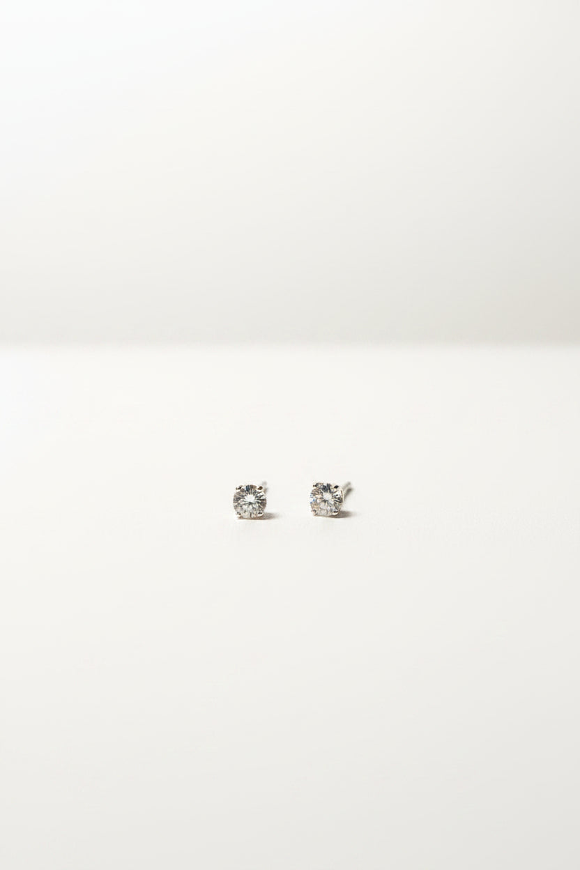 Single stone ball back studs (silver)