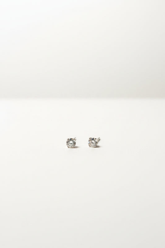Single stone ball back studs (silver)
