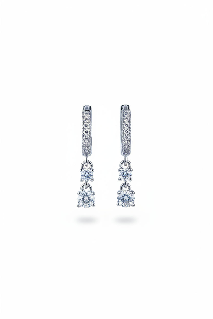 CZ Double Drop Hoop Earrings🤍