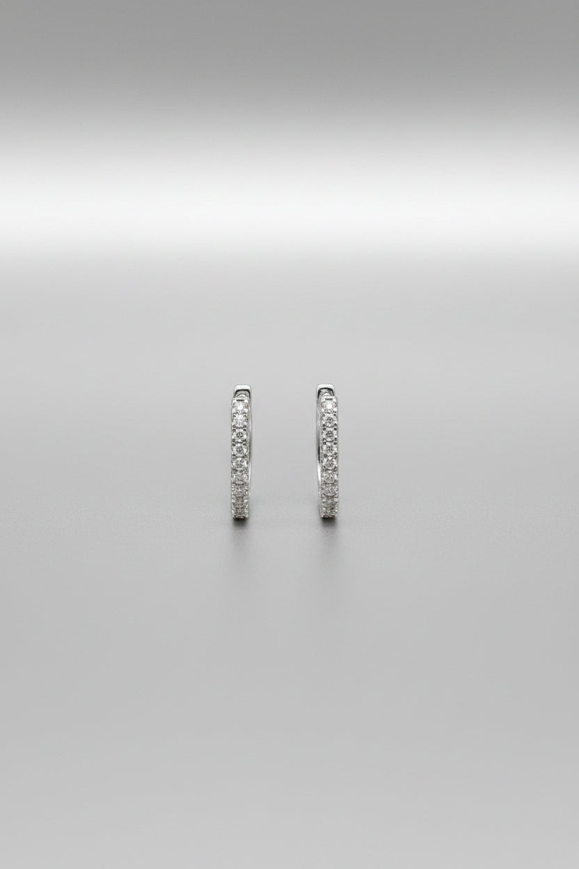 Minimal Silver AD hoops for Lobe Piercing