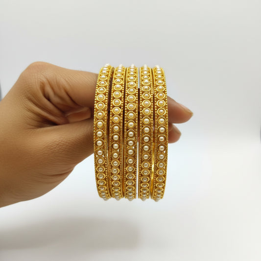 Golden pearl Bangles